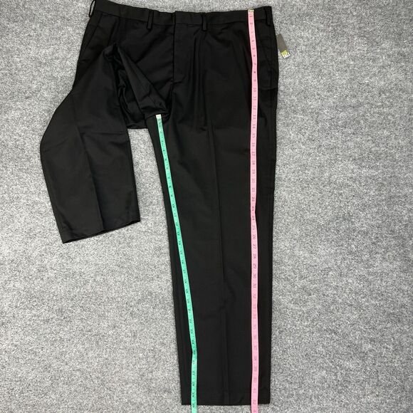 Apt 9 Pants Mens 42 Black Modern Fit Flat Front Straight Viscose Blend Dress - Picture 5 of 12
